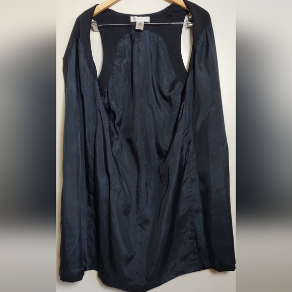 Vintage Valerie Stevens Elegant Wool Black Sleeveless Button Down Dress - Picture 4 of 9